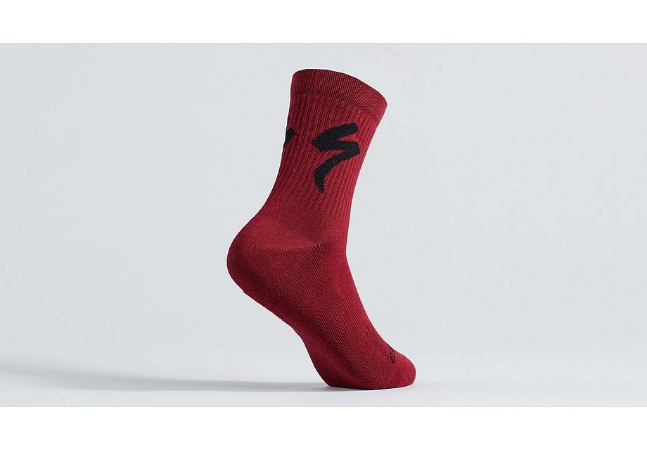 Specialized cotton tall logo sock maroon s