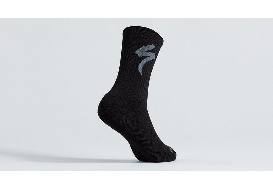 Specialized merino midweight tall logo sock black s