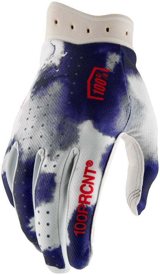 100% Itrack Gloves - Blue/White X-Large