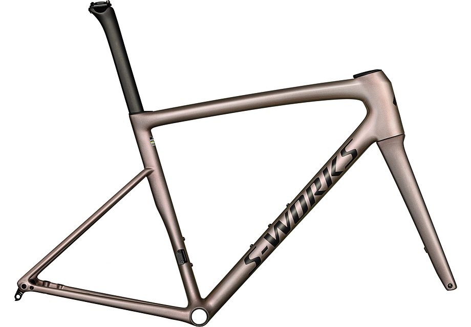 Specialized tarmac sl8 S-Works frmset gloss viavi red gold over silver / satin metallic obsidian 52