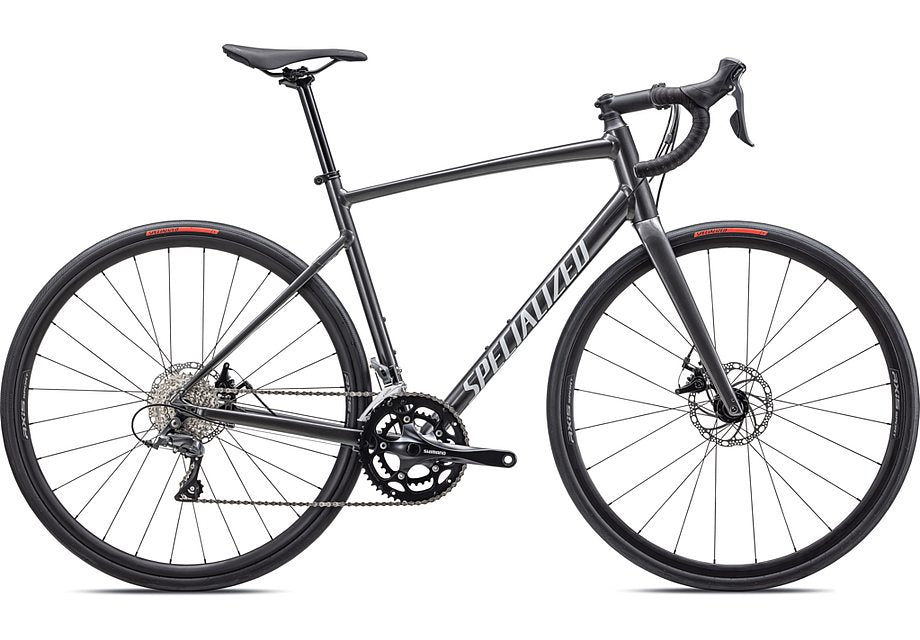 2024 Specialized allez e5 disc bike gloss smoke / white / silver dust 44