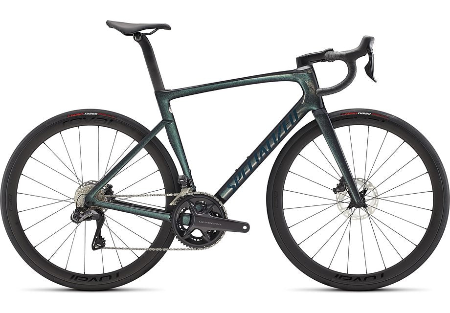 2022 Specialized tarmac sl7 expert bike gloss carbon/oil tint/forest green 44