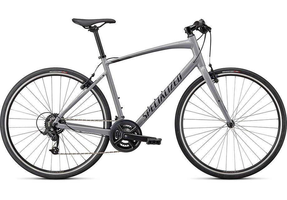 2024 Specialized sirrus 1.0 bike gloss cool grey / smoke / satin black reflective xs