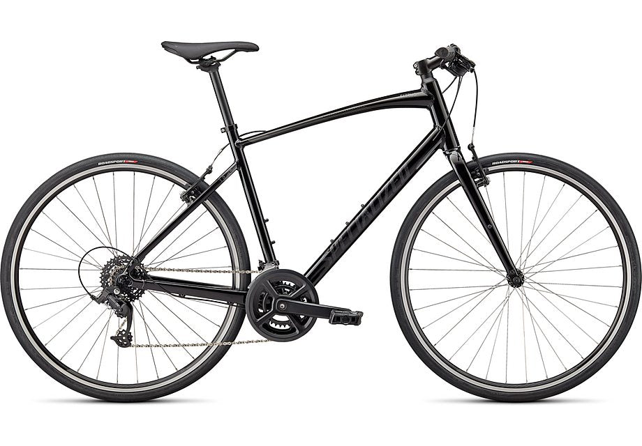 2024 Specialized sirrus 1.0 bike gloss black / charcoal / satin black reflective xxs