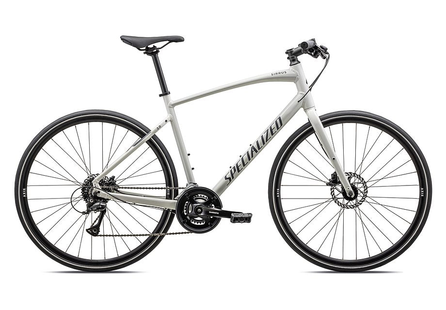 2023 Specialized sirrus 2.0 bike gloss dune white / satin obsidian reflective l