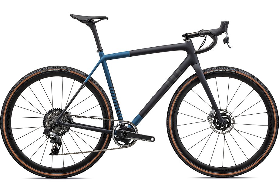 2023 Specialized crux S-Works bike satin metallic dark navy/mystic blue/midnight shadow metallic speckle 49