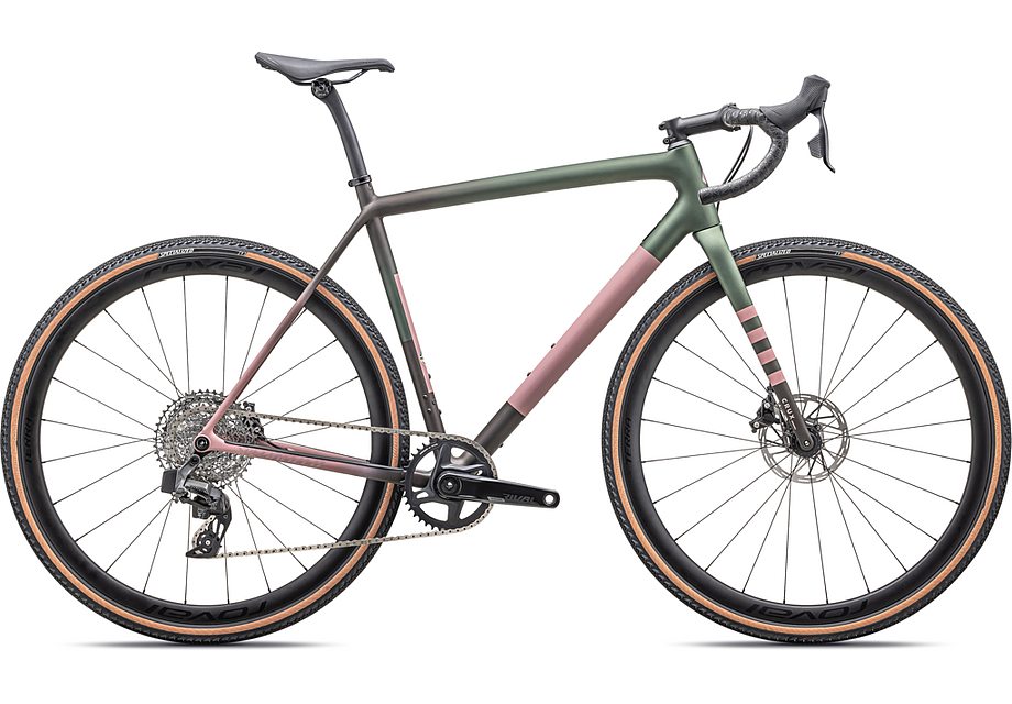 2025 Specialized crux expert bike satin cypress metallic/doppio/dusky pink/champagne 56