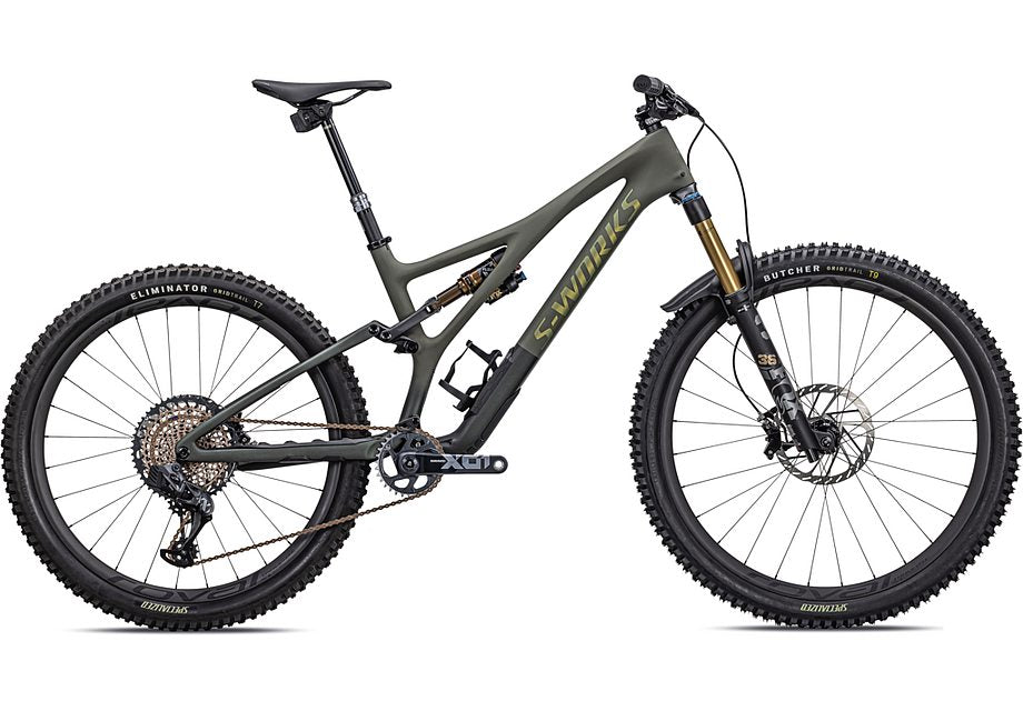 2022 Specialized Stumpjumper S-Works ltd bike satin oak green / oak green metallic / gold ghost pearl s1