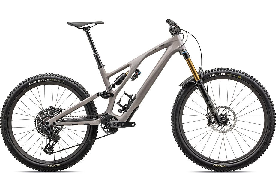 2025 Specialized Stumpjumper evo pro bike satin dune white / dove grey / cool grey / amber glow / smoke s1