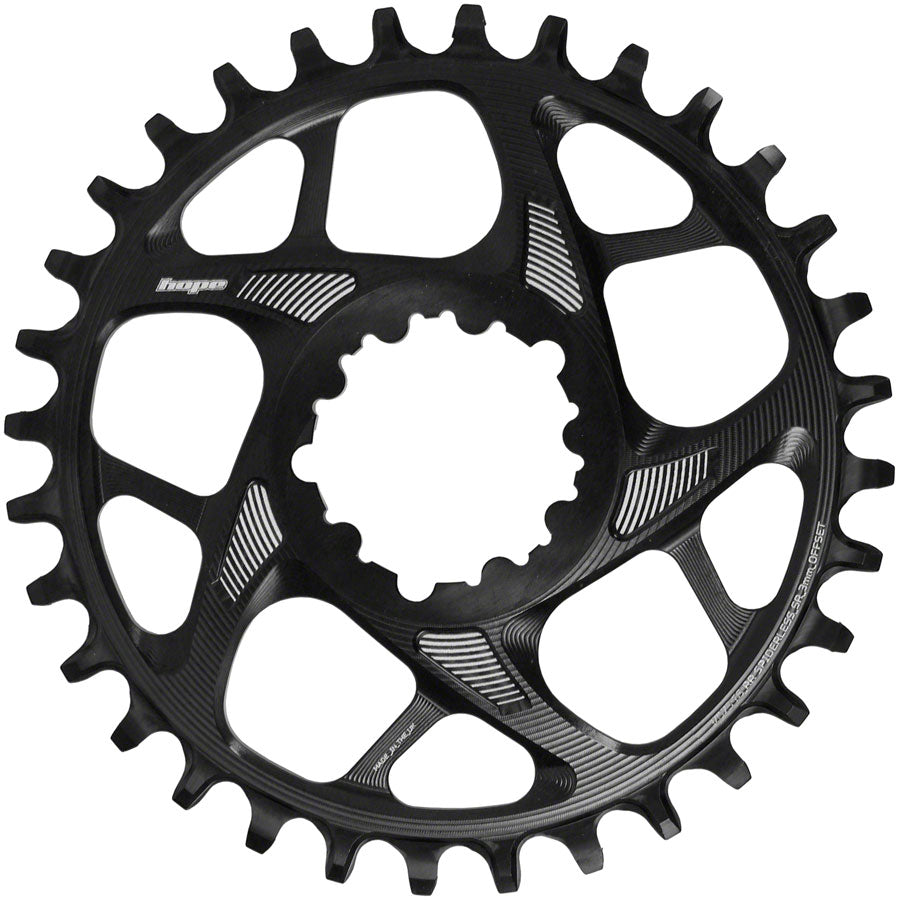 Hope Spiderless Retainer Chainring - 28t SRAM Direct Mount 3mm Offset R22 BLK