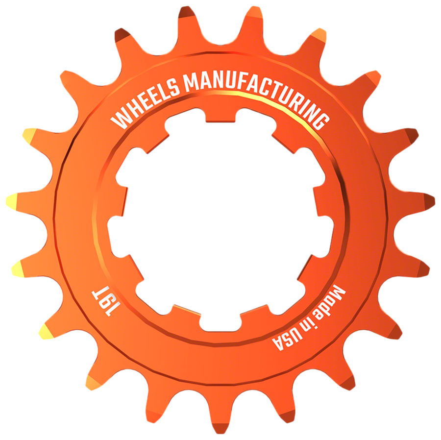 Wheels Manufacturing SOLO-SPEED Cog - 19t Fits SOLO-SPLINE SOLO-XD kits Orange