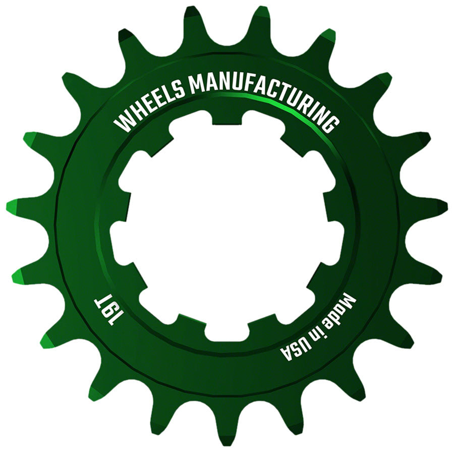 Wheels Manufacturing SOLO-SPEED Cog - 19t Fits SOLO-SPLINE SOLO-XD kits Green