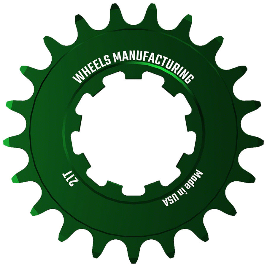 Wheels Manufacturing SOLO-SPEED Cog - 21t Fits SOLO-SPLINE SOLO-XD kits Green