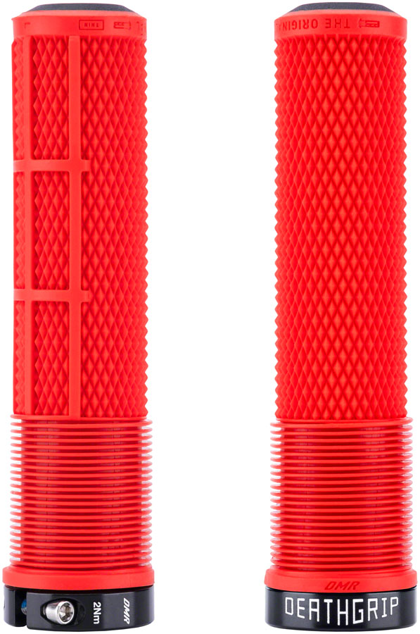 DMR DeathGrip 2 Flangeless Grips - Thin Lock-On Red