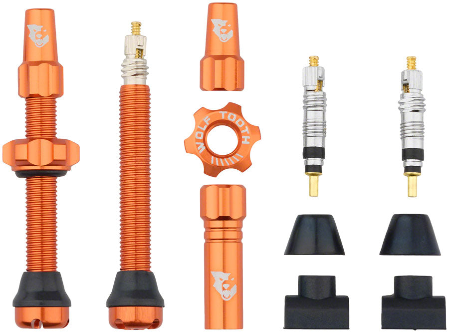 Wolf Tooth Tubeless Valve Stem Kit - 44 mm Orange