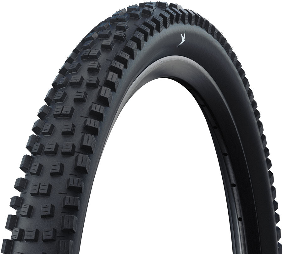 Schwalbe Nobby Nic Tire - 27.5 x 2.40 Tubeless Folding BLK Standard Addix Green E-50