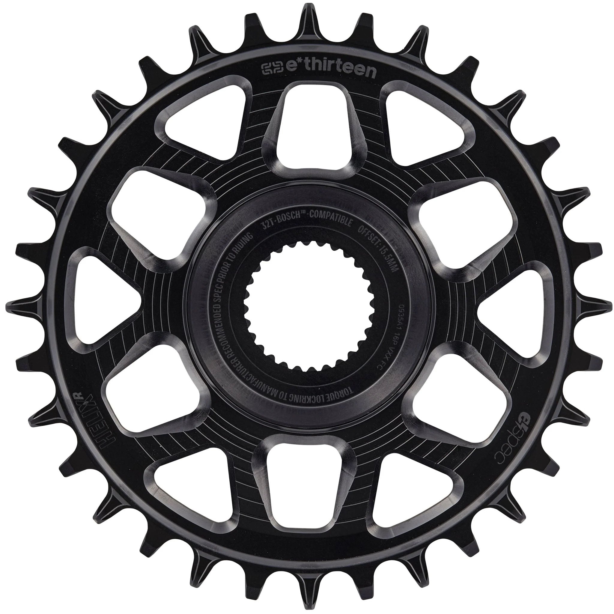 e*thirteen Helix Race e*spec  Chainring - Bosch Gen4 Direct Mount 13mm Offset 32T 11/12 Speed BLK