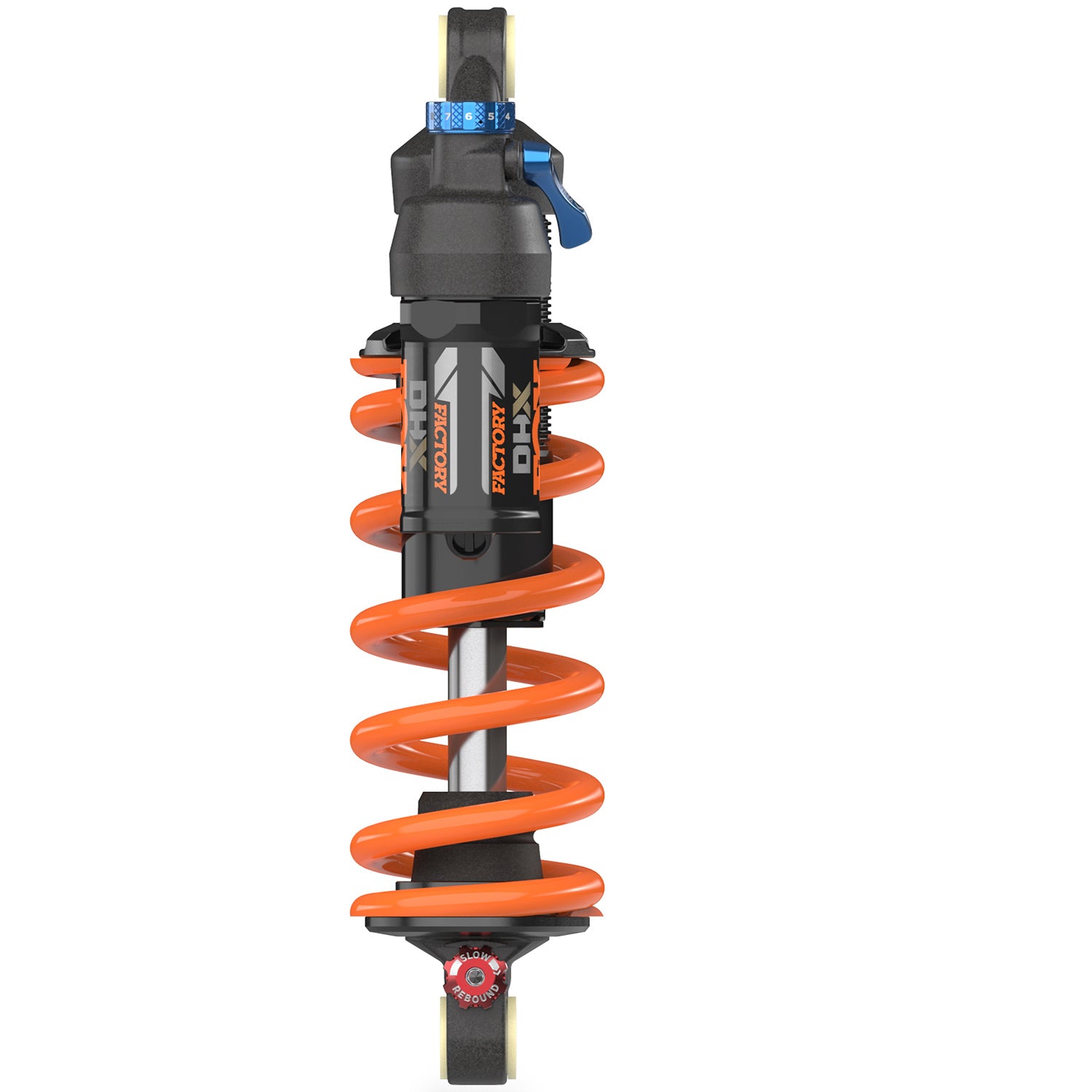 FOX DHX Factory Rear Shock - Trunnion Metric 185 x 55 mm 2-Position Lever Hard Chromoly Damper Shaft