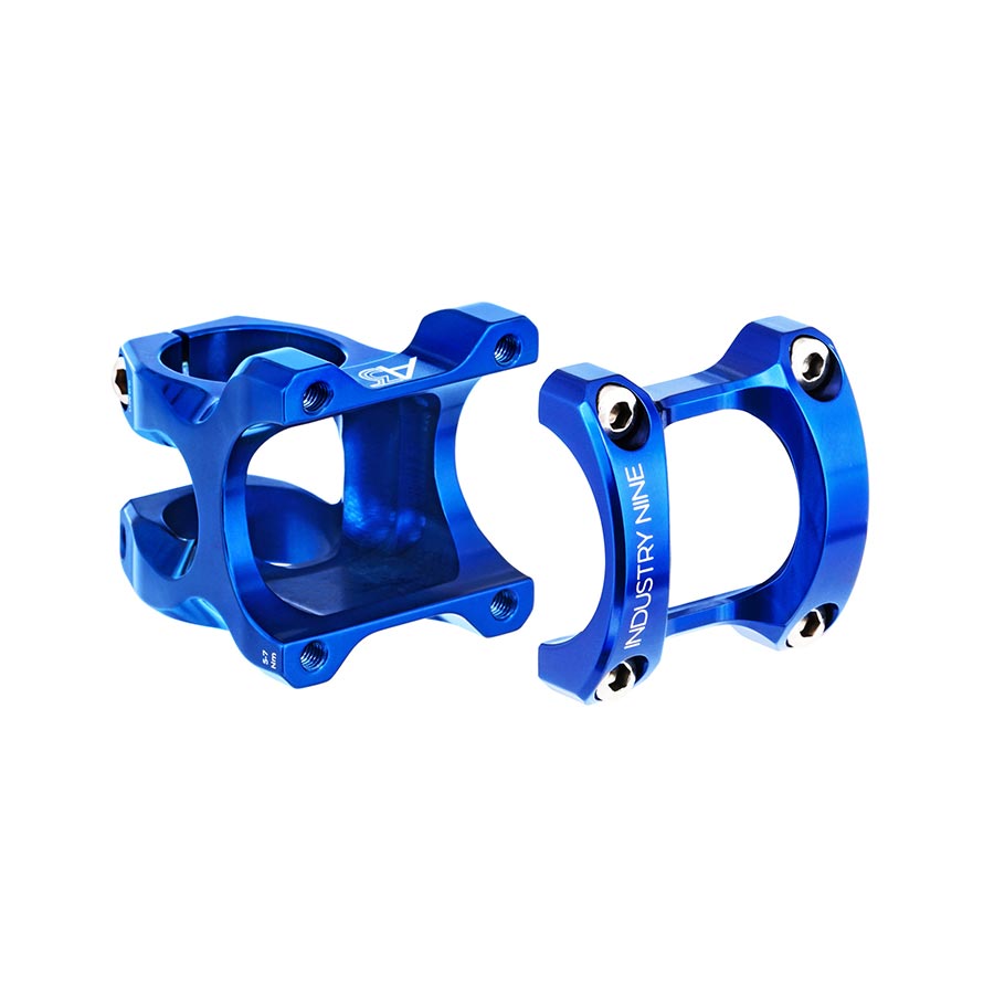 Industry Nine A35 Stem Diameter: 35mm Length: 40mm Steerer: 1-1/8 8° Blue