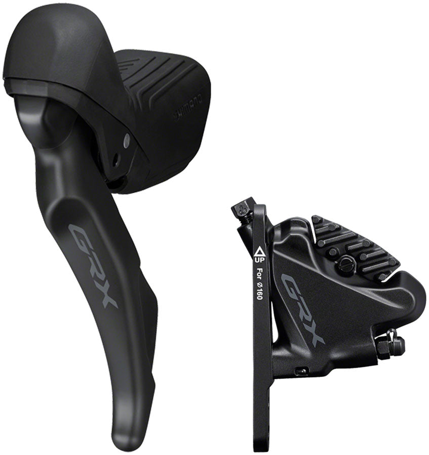 Shimano GRX ST-RX610 Shift/Brake Lever BR-RX400 Hydraulic Disc Brake Caliper - Left/Front 2x Flat Mount Caliper BLK