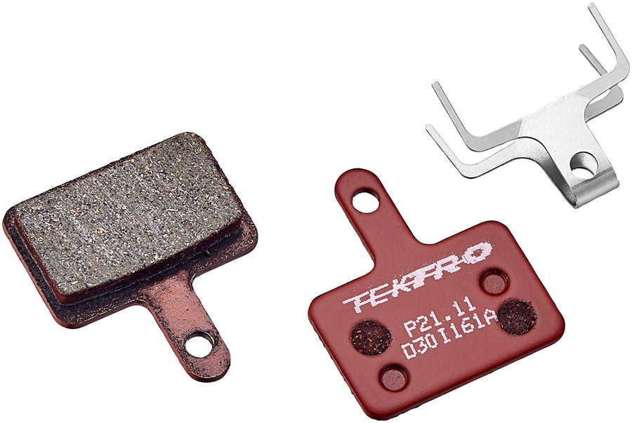 Tektro P21.11 Disc Brake Pads - Resin 5mm Thickness For Use With 2- Piston Caliper Red