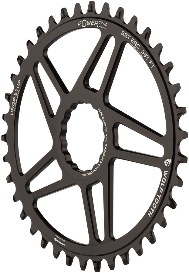 Wolf Tooth Elliptical Direct Mount Chainring - 42t RaceFace/Easton CINCH Direct Mount 3mm Offset Drop-Stop Flattop Compatible BLK