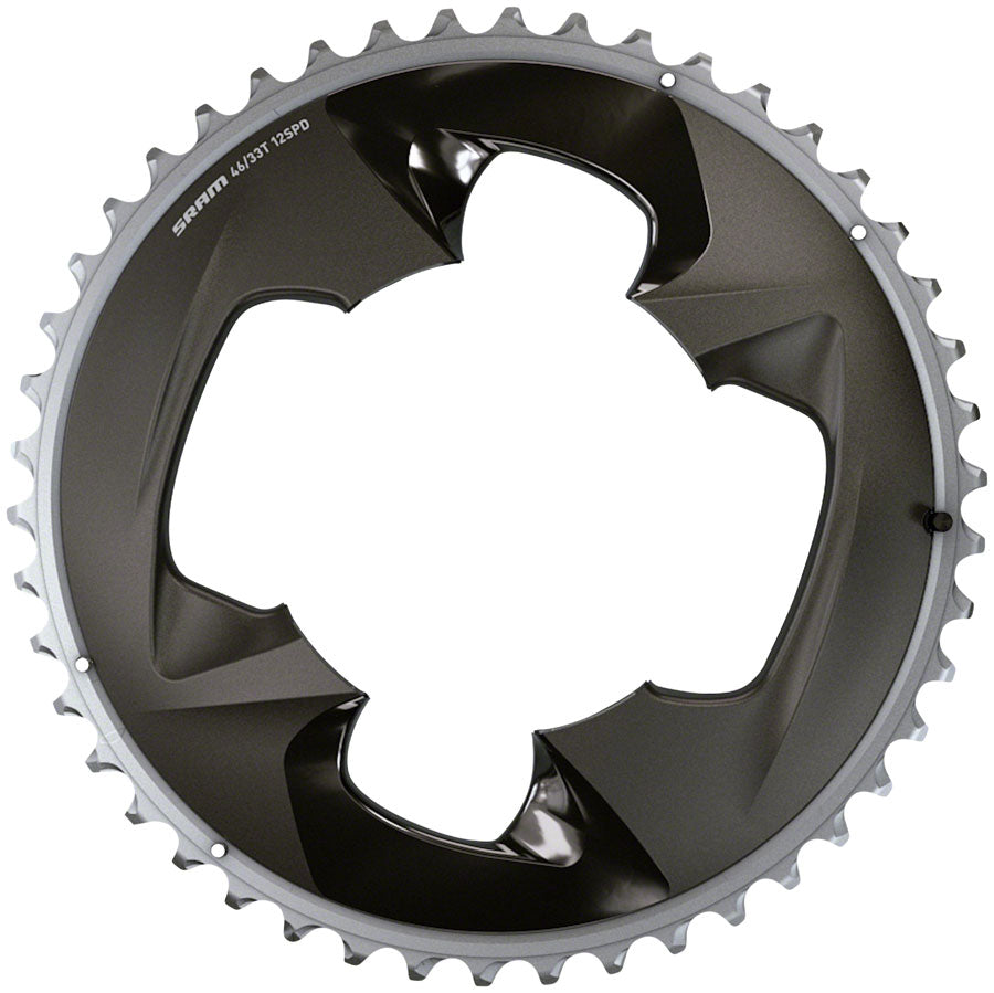 SRAM Force 2x12-Speed Outer Chainring - 48t 107 BCD 4-Bolt Polar Grey For use 35t Inner