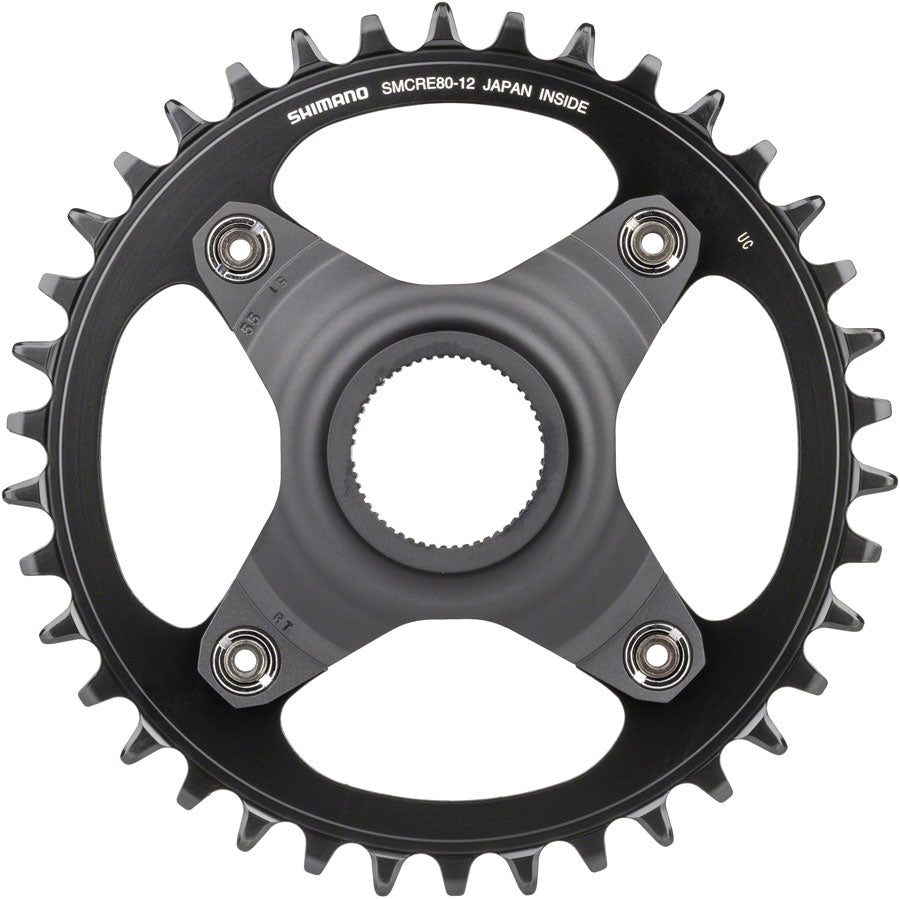 Shimano STEPS SM-CRE80-12-B Chainring - 38T Without Chainguard 55mm Chainline BLK