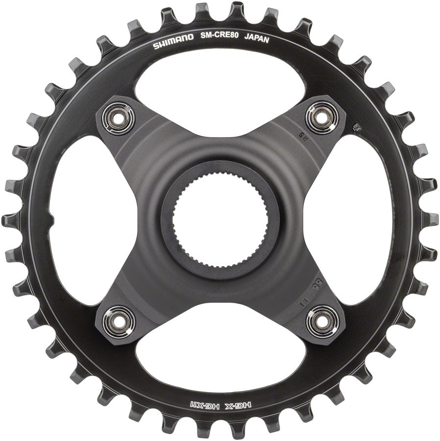 Shimano STEPS SM-CRE80-B Chainring - 38T Without Chainguard 55mm Chainline BLK