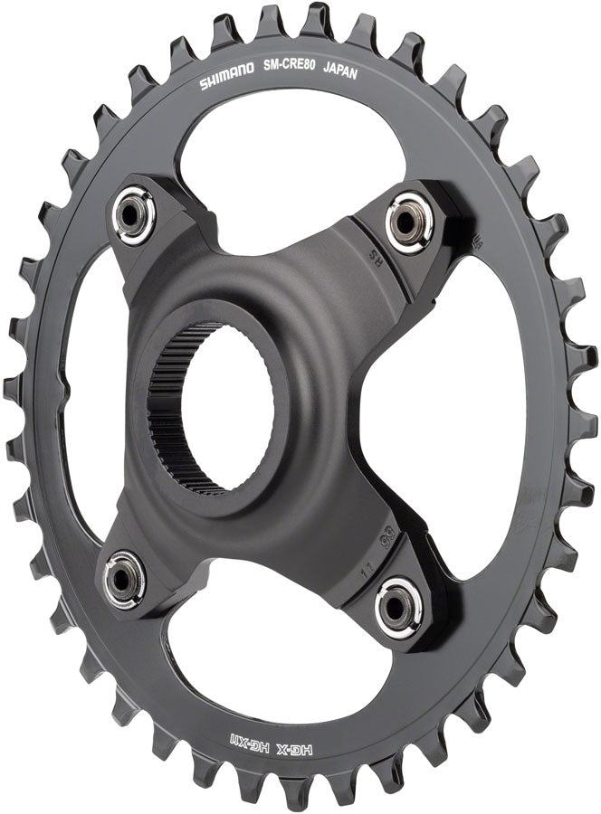 Shimano STEPS SM-CRE80-B Chainring - 38T Without Chainguard 55mm Chainline BLK