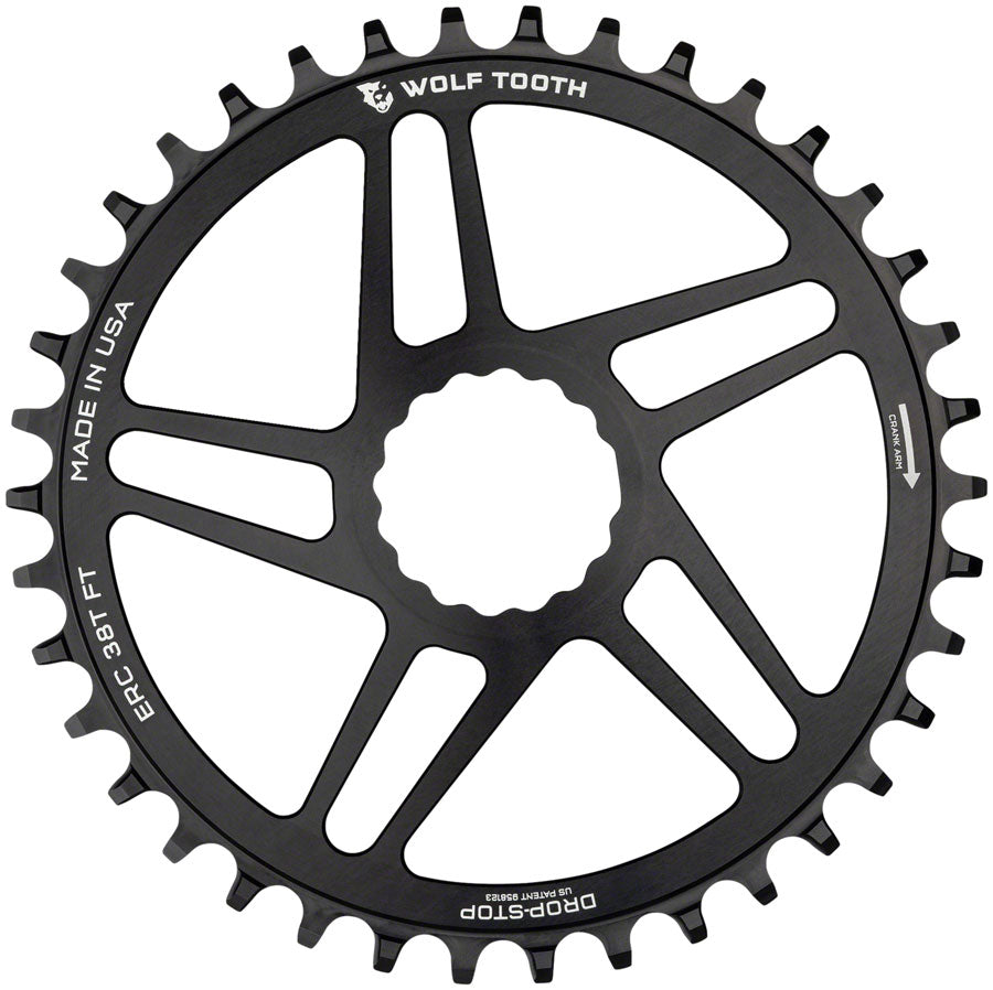 Wolf Tooth Direct Mount Chainring - 50t RaceFace/Easton CINCH Direct Mount Drop-Stop 10/11/12-Speed Eagle Flattop Compatible BLK