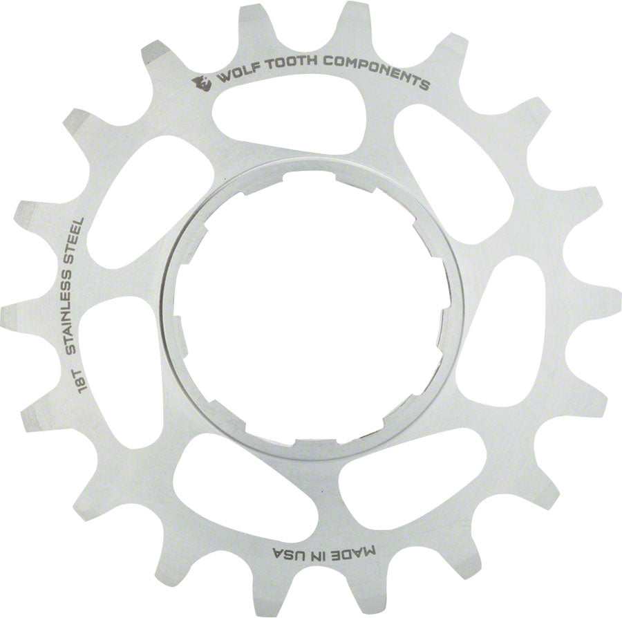 Wolf Tooth Single Speed Stainless Steel Cog - 18t Compatible 3/32" Chains