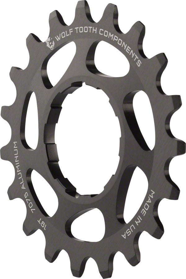 Wolf Tooth Single Speed Aluminum Cog - 19t Compatible 3/32" Chains BLK