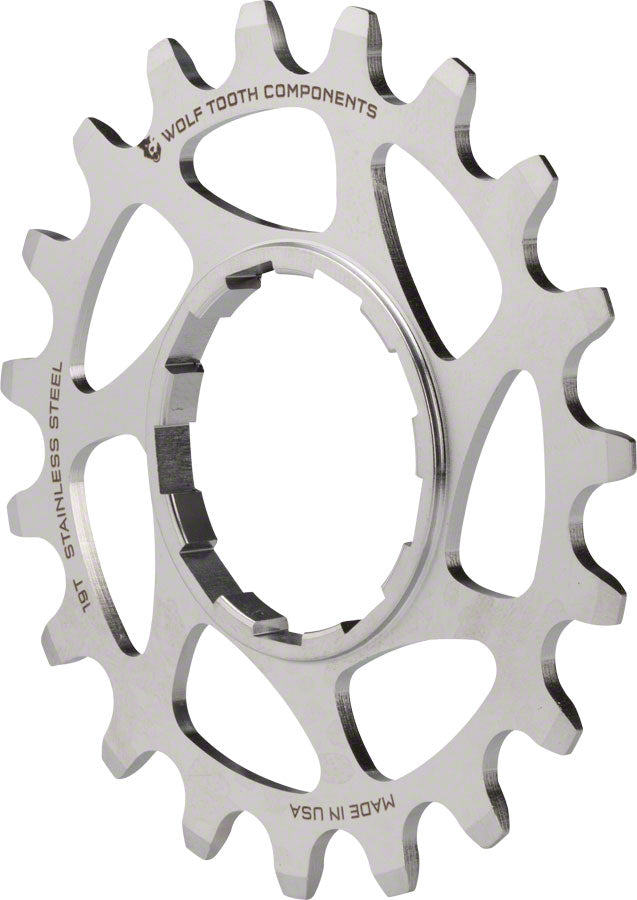 Wolf Tooth Single Speed Stainless Steel Cog - 19t Compatible 3/32" Chains