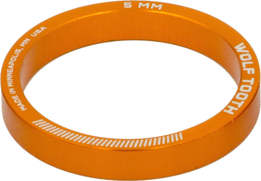 Wolf Tooth Headset Spacer 5 Pack 5mm Orange