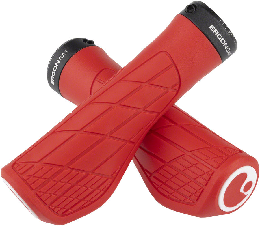 Ergon GA3 Grips - Risky Red Lock-On Large