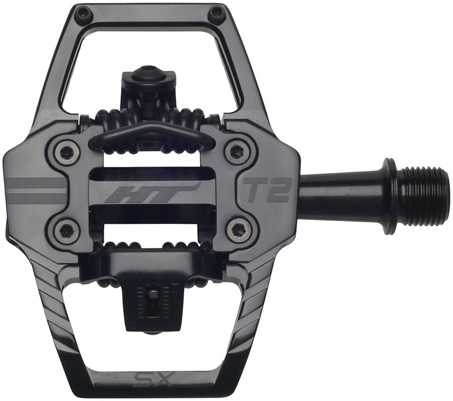 HT Components T2-SX Pedals - Dual Sided Clipless Platform Aluminum 9/16" Stealth BLK