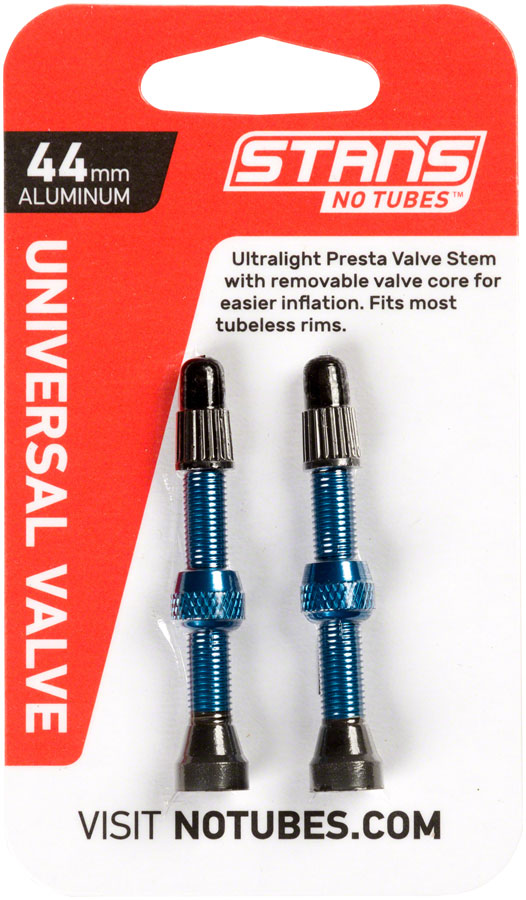 Stans Alloy Valve Stems - 44mm Pair Blue