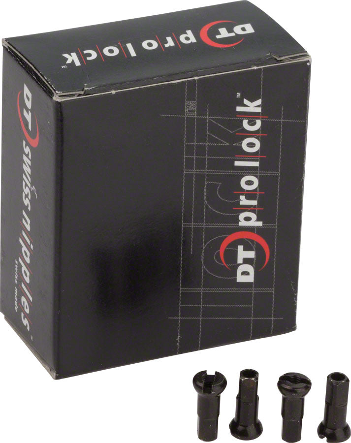 DT Swiss Pro Head Pro Lock Brass Nipples: 2.0 x 12mm Black Box of 100