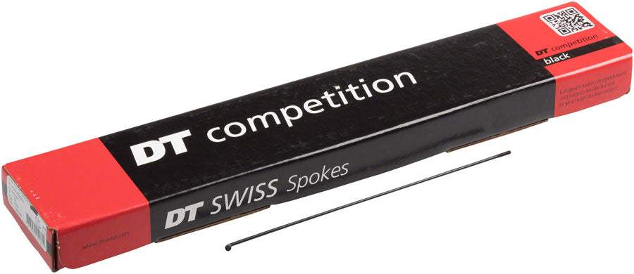 DT Swiss Competition Spoke: 2.0/1.8/2.0mm 256mm J-bend Black Box of 100