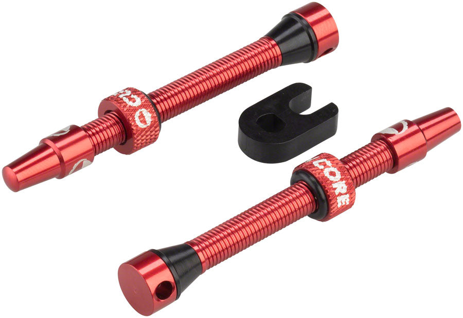 CushCore Tubeless Presta Valve Set - 55mm Red